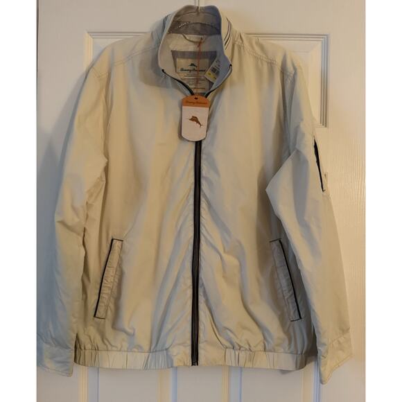 Tommy Bahama Monterey Jacket Mens M Bleached Sand Zip Up Windbreaker Golf NWT - Picture 1 of 12